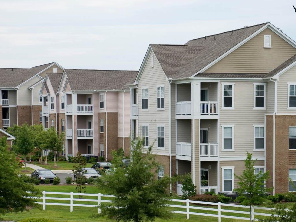 Beige apartment building, commercial restoration North Georgia